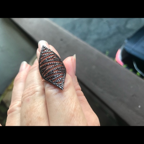 AWESOME ROSE GOLD SMOKY TOPAZ RING - Picture 2 of 5